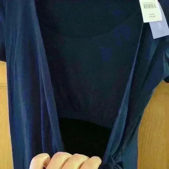 Motherhood Maternity Navy Blue Tie Front Nursing Top - Picture 5 of 6